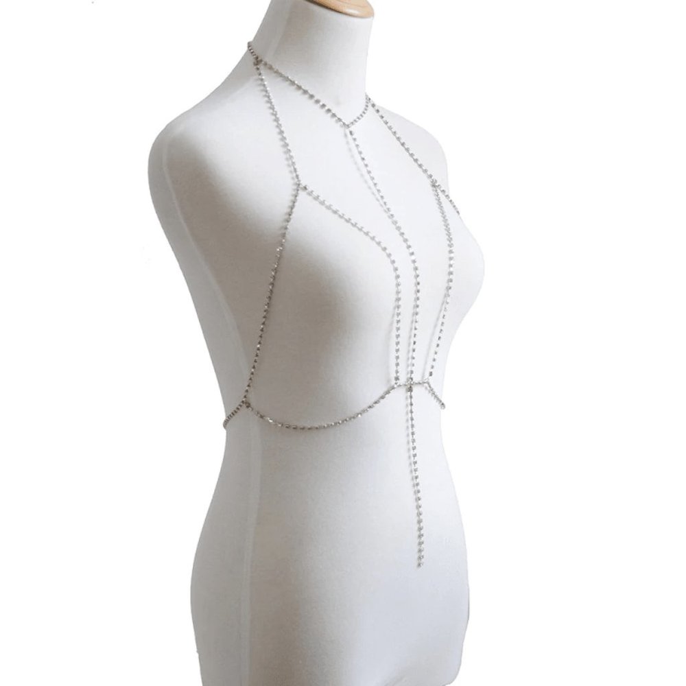 New Sexy Crystal Bra Necklace.Body Chain. - Picture 3 of 8